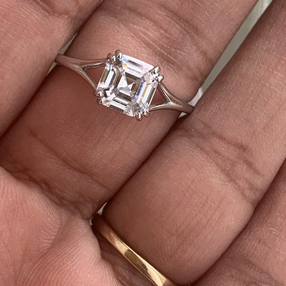 925 Sterling Silver Princess Cut Ring - image 6